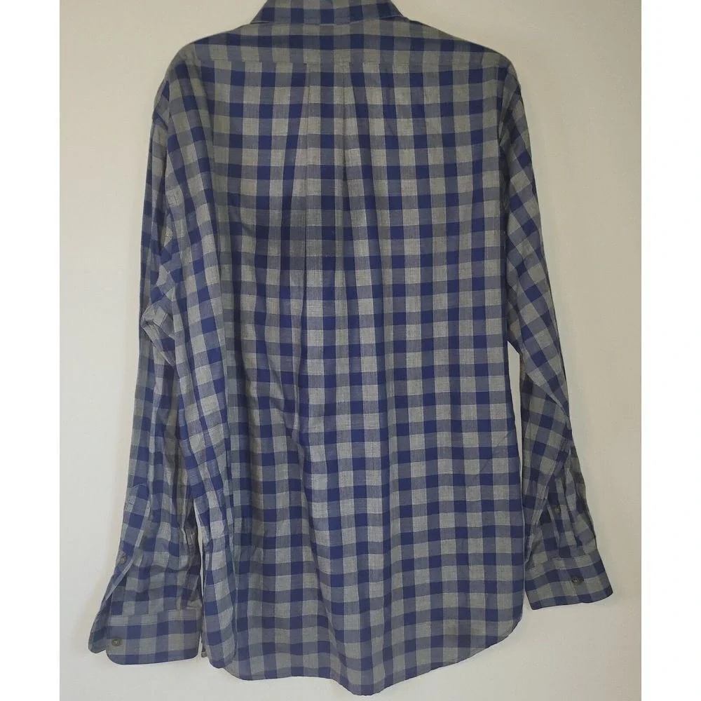 Vineyard Vines Button Down Mens XL Blue Gingham Whale Shirt Slim Fit Long Sleeve